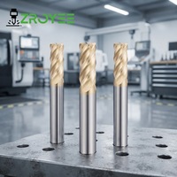 Fraiseuses en carbure de tungstène ZROYEE, 4 cannelures, revêtement TiAlN, haute rigidité, résistance à la chaleur 65HRC, modèle personnalisable OEM HMG