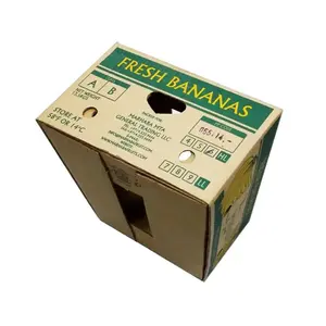 Personalizado por atacado impressão kraft ondulado Banana frutas vegetais embalagens Carton box