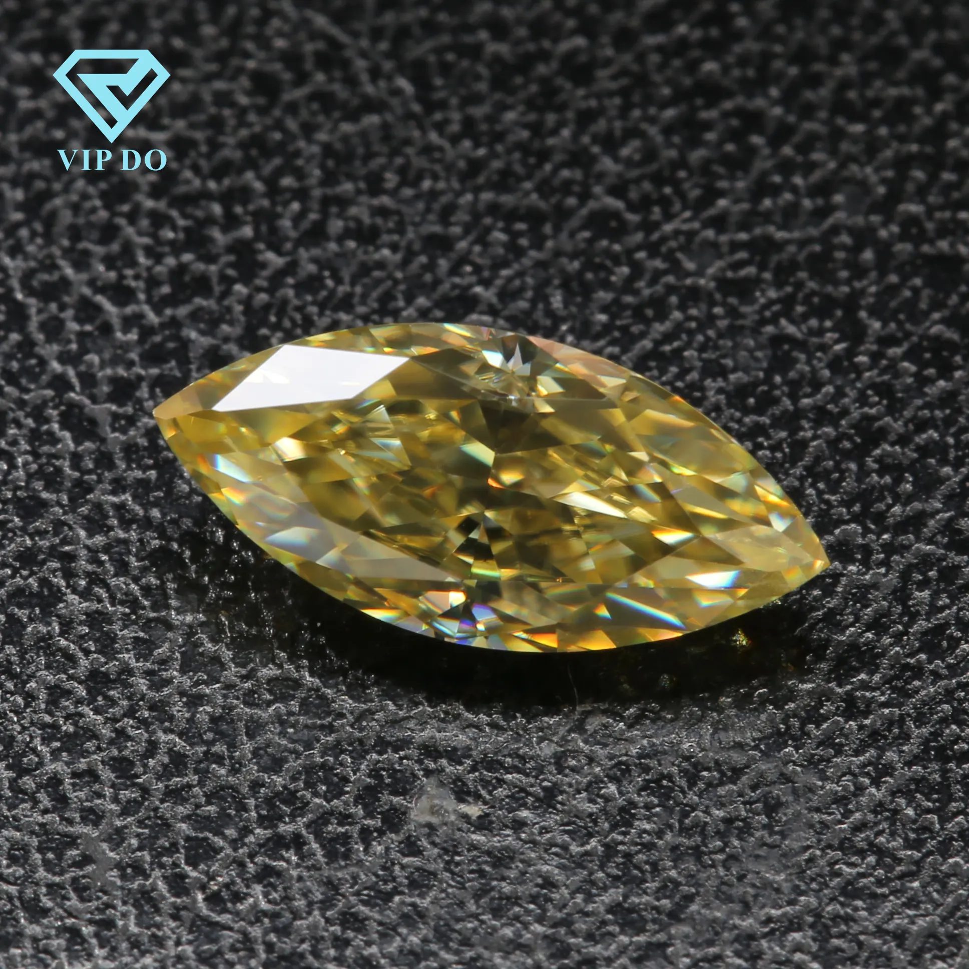 Marquise coupe vif fantaisie jaune moissanite pierres en vrac forme de marquise glace concassée coupe originale diamants moissanite jaune vif