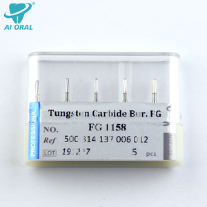 Bera dentaria del carburo di tungsteno del taglio normale del cilindro rotondo, fresa di FG con un gambo di 1.6mm per i manipoli dentali elettrici ad alta velocità - Product Image 4