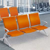 Banc d'attente en acier de qualité supérieure à 3 places avec design ergonomique pour les hôpitaux, les cliniques, les zones de réception modernes des entreprises