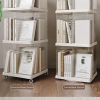SY6851 Article 360 °   Étagère pliable à disques rotatifs, meuble de rangement mobile en plastique pour accessoires de bureau, organisation domestique pliable
