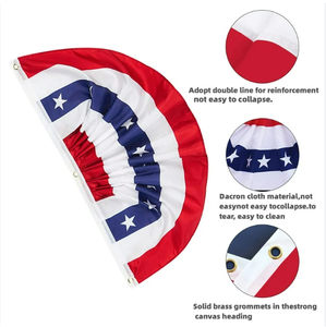 Высокое качество, быстрая доставка, Лидер продаж, вышитый патриотический день памяти, плиссированный веер с флажками - Product Image 3