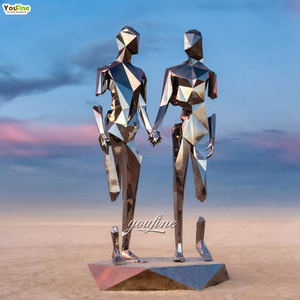 Esculturas Abstractas de Pareja para Exterior de Acero Inoxidable, Esculturas de Hombre y Mujer Abstractas para Exterior - Product Image 2