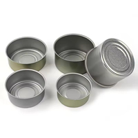 Boîte en fer blanc vide personnalisée en gros, 160g, pour thon et sardines, conteneur alimentaire rond, diamètre 100*120MM