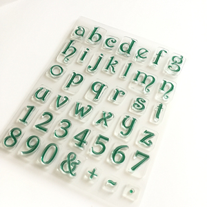 OEM personalizzato ventisei lettere digitale timbri in gomma auto-inchiostrazione timbri trasparenti per la decorazione del diario di colore verde - Product Image 6