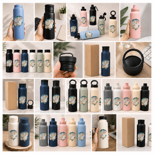 Vacuum Insulated Stainless Steel Travel Water Bottle Magnetic Phone Mount Lid Custom Shell Pattern Multiple Capacity Options - Product Image 5