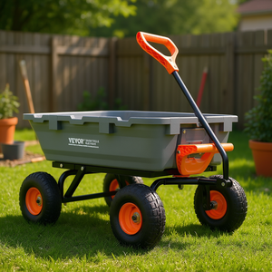 Carrello da Giardino Pieghevole in Polietilene con Capacità di 360 Kg, Telaio in Acciaio, Pneumatici da 10 Pollici e Maniglia Convertibile - Product Image 2