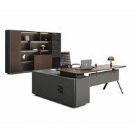 Table de maître moderne et durable - Film imitation bois polymère avec boîte à câbles multifonctionnelle et plateau écologique