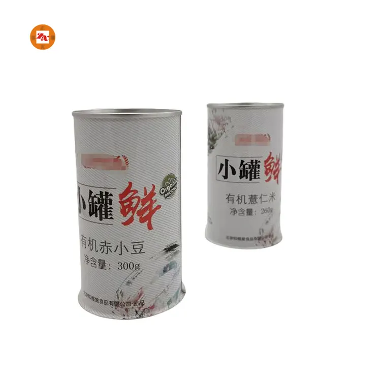 Guangdong Can Factory 300g riso mais Pet Feed semi di ortaggi metallo rotondo barattolo di latta personalizzato