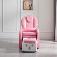 Große Rückenlehne Design Sofa Erfahrung Leder abdeck bares Becken für Fuß stütze New Pink mit Herz Design Pediküre Stuhl