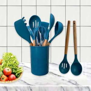 Ensemble d'ustensiles de cuisine USA Mairun de 12 pièces avec manches en bois, silicone résistant à la chaleur, antiadhésif, respectueux de l'environnement - Product Image 3