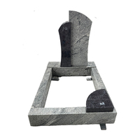 Tablette de marbre en pierre Décoration extérieure de monument de granit de pierre tombale noire et grise chinoise
