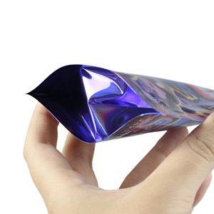 Dapat disesuaikan 3.5g 7g 14g 28g Mill Berry Holographic Mylar Gravure dicetak tas penyimpanan daur ulang bau kunci ritsleting kecil - Product Image 4