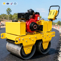 Compacteur vibrant multifonctionnel à double tambour, mini-rouleau compresseur routier 8 CV, autoporté ou à conducteur marchant, pour l'entretien des routes en asphalte