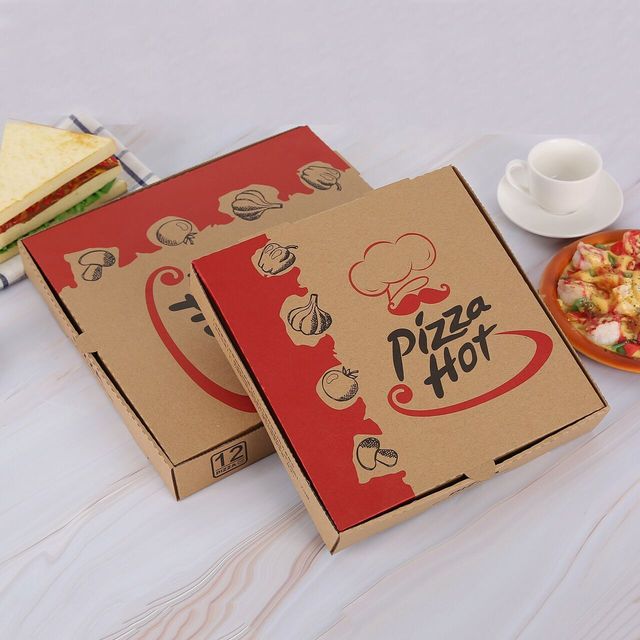 9" Kraft Corrugated Pizza Boxes Cardboard Boxes Takeout Containers Personal Pizza Boxes, Mini Pizza Boxes for Pizza, Cake,Foods