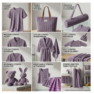 High Quality 175cm 240gsm Yarn Dyed Breathable Absorbent <b>Knitted</b> Medium Weight Cotton Poly Terry Towel Fabric - Product Image 2