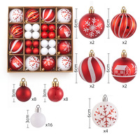 Boules de Noël en plastique écologiques imprimées UV de haute qualité, semi-mécaniques, décorations de Noël de luxe légères pour arbre de Noël