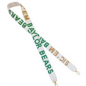 Baylor Bears White Lanyard With Green And Gold Text <b>Metal</b> Hook Adjustable Fashionable Strap For ID <b>Cards</b> Key <b>Holders</b> - Product Image 1