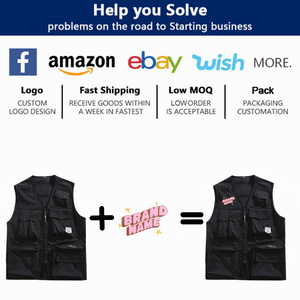 Multi bolsillos Cargoes pescador chaleco sin mangas función táctica moda tendencia Cargo abrigo personalizado serigrafía chaleco abrigo - Product Image 6