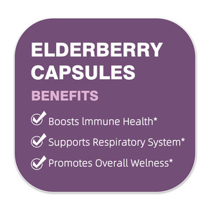High Potency Elderberry Capsules Support Overall Wellness Improve Immune System <b>Herbal</b> <b>Supplement</b> Capsules - Product Image 6