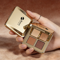 Nouvelle conception, palette de fards à paupières magnétique vide à 4 godets, format carré classique, conteneur compact pour poudre pressée avec miroir