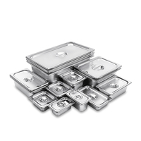 Bac GN de style US/UE, taille 1/1, en acier inoxydable 304, 8L, argenté, pour hôtels, restaurants, buffets, conteneur de service alimentaire, logo personnalisé