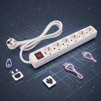 Meilleure multiprise 250V 16A européenne avec interrupteur principal, rallonge industrielle en cuivre et plastique pour maison, bureau et table