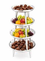 Support à gâteau décoratif en aluminium avec détails artisanaux complexes pour les tables festives, les mariages et la maison