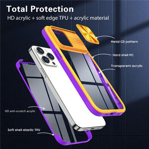 Doppia copertura laterale 2 in 1 TPU antiurto PC trasparente Push Window custodia protettiva per cellulare per <span class=keywords><strong>iPhone</strong></span> 14 <span class=keywords><strong>13</strong></span> 12 11 - Product Image 6
