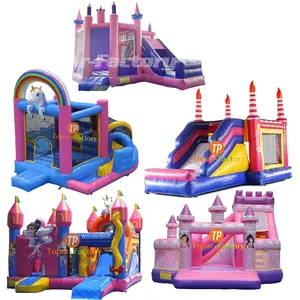 Topar Komersial Basah Kering Bouncer Slide Combo Tiup Air Slide Bouncy Moonwalk Melompat Kastil Bouncing Rumah untuk Anak-anak Dewasa