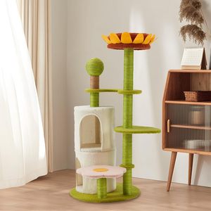 Gaya baru mewah pohon kucing bunga Menara kucing bunga lucu dengan tiang penggaruk Sisal untuk kucing dalam ruangan kecil - Product Image 2
