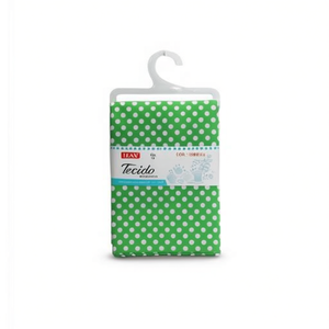 Tessuto a pois Ilan 100x150cm verde con pois bianchi per lavori creativi - Product Image 2