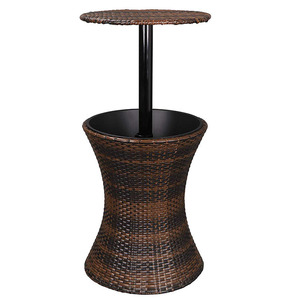 Commercio all'ingrosso personalizzato Rattan giardino tavolo da <span class=keywords><strong>Bar</strong></span> fresco <span class=keywords><strong>esterno</strong></span> Patio con birra vino Cooler vasca idromassaggio lato tavolo e secchiello per il ghiaccio - Product Image 2