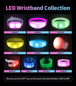 Bracelet LED à <span class=keywords><strong>t</strong></span>élécommande avec logo personnalisé, programmable RGB, pour concerts, événements sportifs, éclairage de foule - Product Image 5