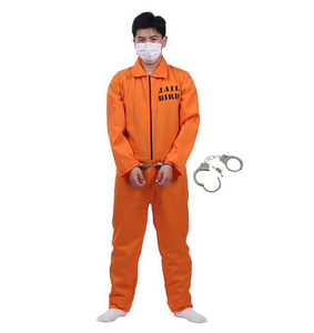 Ecowalson uomo prigioniero detenuto COSTUME di HALLOWEEN COSTUME COSTUME di natale <span class=keywords><strong>arancione</strong></span> <span class=keywords><strong>tuta</strong></span> - Product Image 1