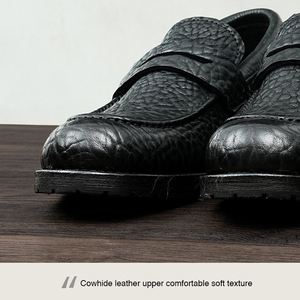 OEM Custom Light Luxury Top Grain Cowhide Breathable Waterproof Office & Career Loafers Goodyear Welt Leather Sole Comfort Men's - Product Image 5