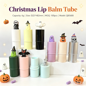 ISMAN 6g Baume à lèvres Halloween en tube, motifs fantôme, citrouille, crâne, chauve-souris, démon, sorcière, en plastique mat, à mécanisme rotatif, vide, pour cosmétiques, vente en gros, saisonnier - Product Image 1
