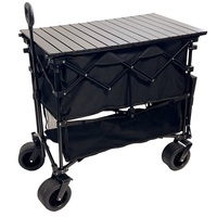 Chariot utilitaire pliable à 2 niveaux, nouvelle version, avec auvent, plateau arrière étendu et table intégrée