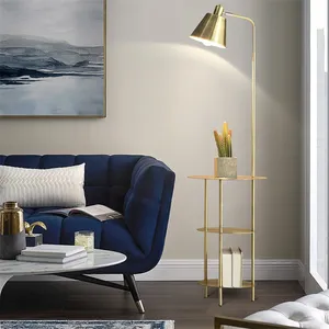 Moderne Eenvoudige Vloerlamp Voor Thee Tafel Led Creatieve Plank Ijzeren Art Vloer Lampen Woonkamer Sofa Slaapkamer Golden Black stand Licht