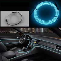 Bande lumineuse LED RGB YD RCJ 5m, source COB, ambiance décorative pour porte de voiture, intérieur de voiture, néon, ambiance LED, décoration RGB avant de voiture