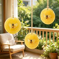 Moule en silicone rond en forme d'abeille pour la fabrication de diffuseurs d'arômes en plâtre, pendentifs de voiture et objets décoratifs en résine époxy