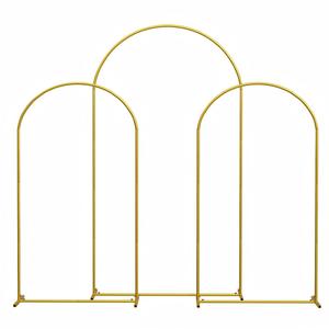 ขาตั้งฉากหลังโค้งโลหะสีทองแบบ OEM สำหรับงานแต่งงาน งานพิธี งานวันเกิด งานรับปริญญา งานครบรอบ ตกแต่งด้วยลูกโป่ง - Product Image 1