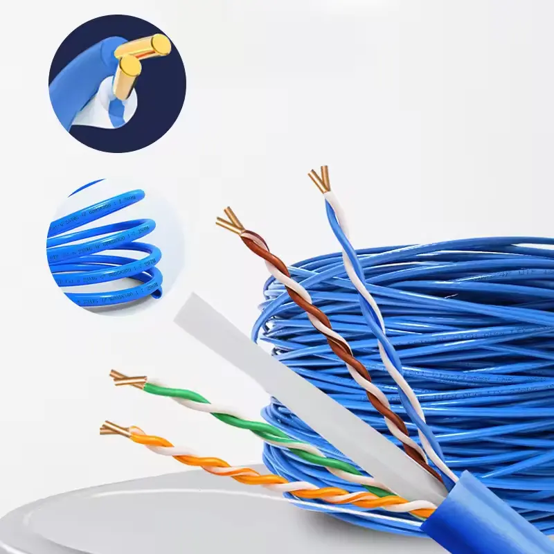 Produsen pabrik grosir rj45 konektor utp Cat6 kabel 305m plenum cat5 penguji kabel jaringan berbagai kabel Ethernet Lan