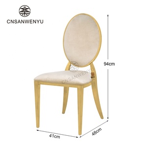 Cadeira Elegante de Metal Dourado para Banquete de Casamento |   Cadeiras de Jantar Empilháveis de Luxo em Aço Inoxidável para Eventos e Hotéis - Product Image 6
