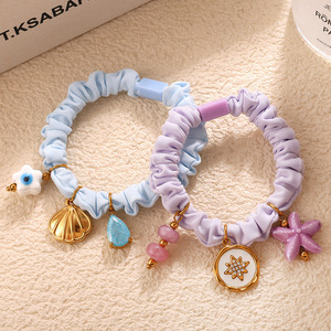 Oujia Jewelry Coleteros con volantes color macaron y dijes, accesorios para el cabello para cola de caballo, elegantes para el día a día, Invierno 2025 - Product Image 3