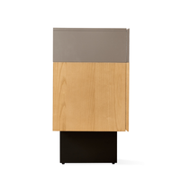 Commode minimaliste en placage de frêne naturel avec cadre métallique, panneau HDF de qualité E1, armoire de rangement écologique pour chambre et salon