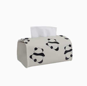 Caja de pañuelos para coche con diseño de panda, dispensador de pañuelos de PVC para salpicadero, soporte para pañuelos para reposacabezas, accesorio interior para automóvil - Product Image 1