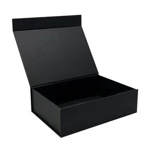 Fabrik benutzer definierte Luxus Flip-Top-Karton schwarz Papier Magnetische Geschenk box Verpackung