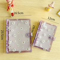 Classeur à anneaux carnet de notes argent budget planificateur cahier en plastique marguerite pvc mini classeur budgétaire a7 a5 a6 classeur